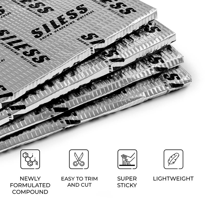 Siless 80 mil (2mm) Car Sound Deadening mat - Butyl Automotive Sound Deadener - Noise Insulation and Vibration Dampening Material 10 sqft (0.95 sqm) - Image 4